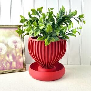 Modern Geometric  Indoor Planter Pot, Yin Planter Pot,Modern Planter with Saucer